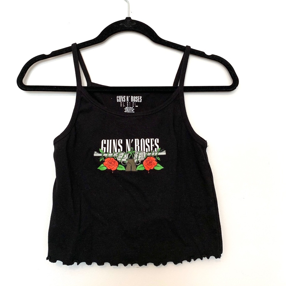 Guns N Roses Crop Ruffle Tank